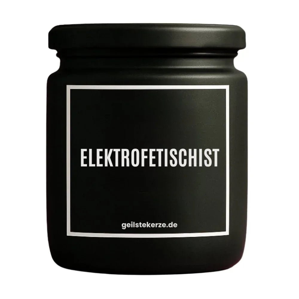 Duftkerze mit Spruch von geilstekerze ist der neue Geschenketrend. Diese witzige Kerze Vegane Bio-Kerze mit Spruch – ELEKTROFETISCHIST brennt mega lange sagenhafte 80 Stunde, hochwertige ätherische Öle schaffen beste Duftverteilung. Mit 1400 lustigen Sprüchen perfekt zum Verschenken. Handgemacht in Deutschland von geilstekerze.de -Die beste Duftkerze die du kaufen kannst.