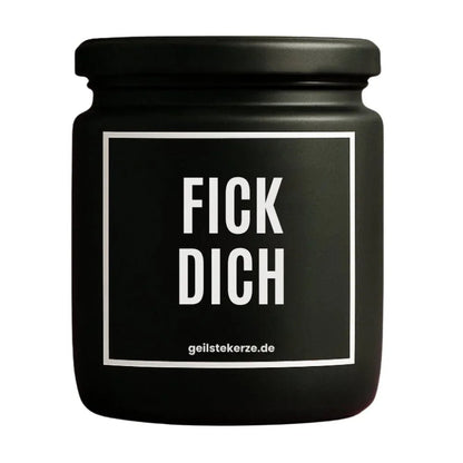 FICK DICH Duftkerze Detail – weißes Sojawachs, handgemacht