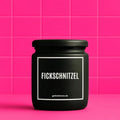 Vegane Bio-Kerze mit Spruch – FICKSCHNITZEL
