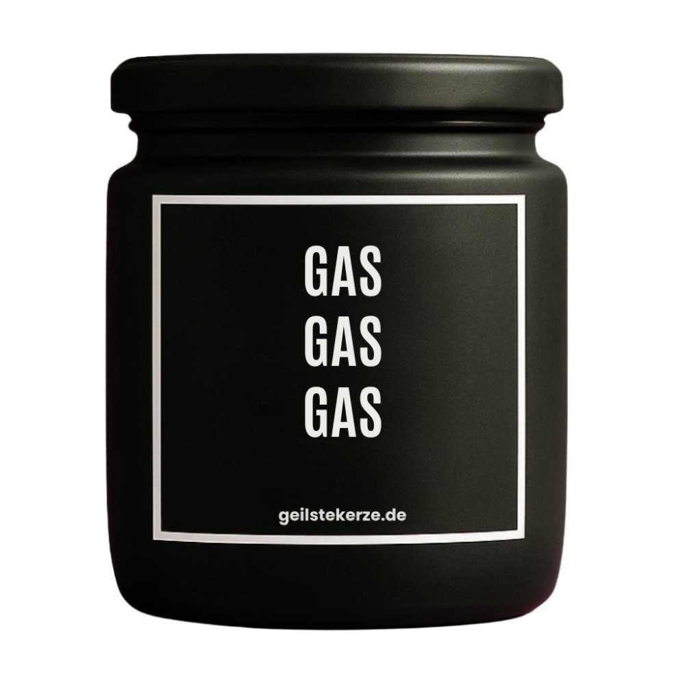Duftkerze mit Spruch von geilstekerze ist der neue Geschenketrend. Diese witzige Kerze Vegane Bio-Kerze mit Spruch – GAS GAS GAS brennt mega lange sagenhafte 80 Stunde, hochwertige ätherische Öle schaffen beste Duftverteilung. Mit 1400 lustigen Sprüchen perfekt zum Verschenken. Handgemacht in Deutschland von geilstekerze.de -Die beste Duftkerze die du kaufen kannst.