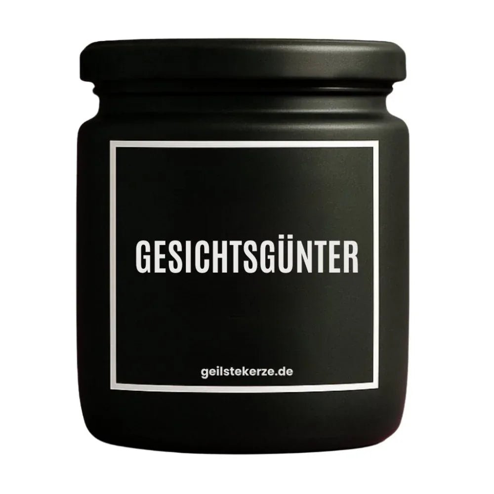 Duftkerze mit Spruch von geilstekerze ist der neue Geschenketrend. Diese witzige Kerze Vegane Bio-Kerze mit Spruch – GESICHTSGÜNTER brennt mega lange sagenhafte 80 Stunde, hochwertige ätherische Öle schaffen beste Duftverteilung. Mit 1400 lustigen Sprüchen perfekt zum Verschenken. Handgemacht in Deutschland von geilstekerze.de -Die beste Duftkerze die du kaufen kannst.