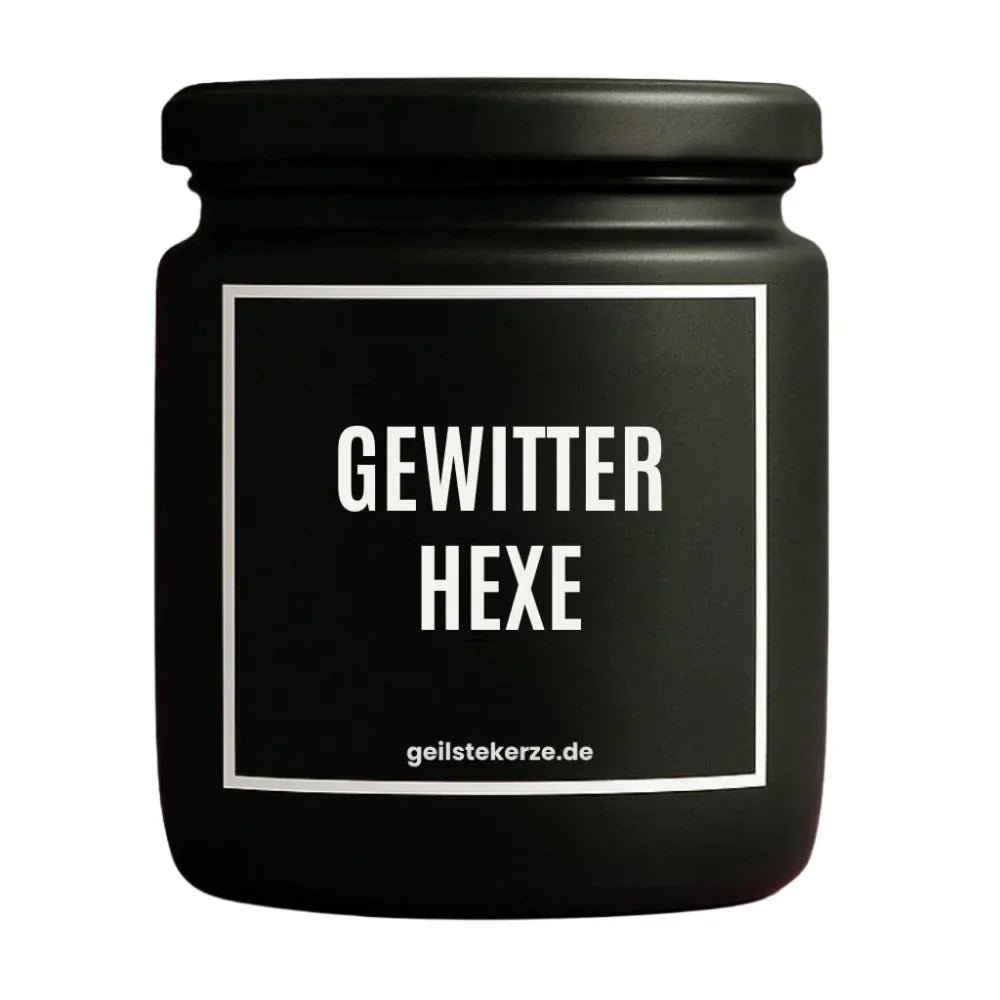 Vegane Bio-Kerze mit Spruch – GEWITTERHEXE
