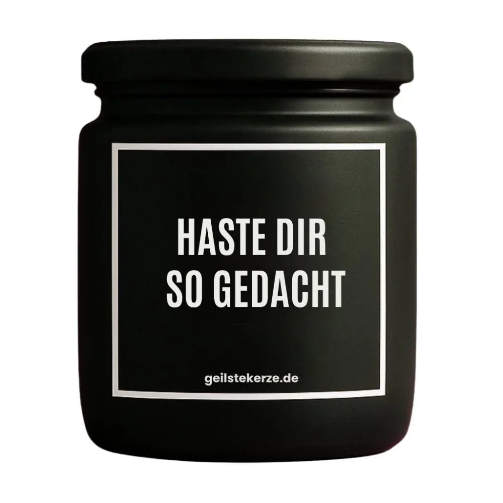 HASTE DIR SO GEDACHT Duftkerze Detail – weißes Sojawachs, handgemacht