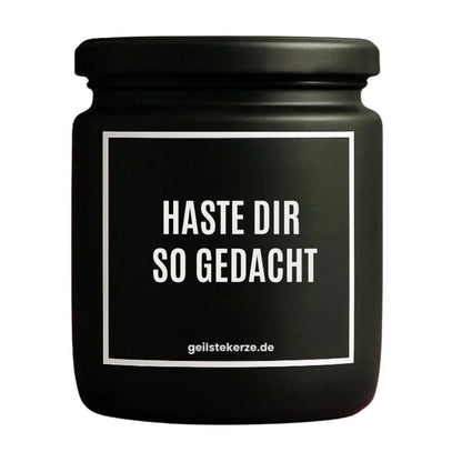 HASTE DIR SO GEDACHT Duftkerze Detail – weißes Sojawachs, handgemacht