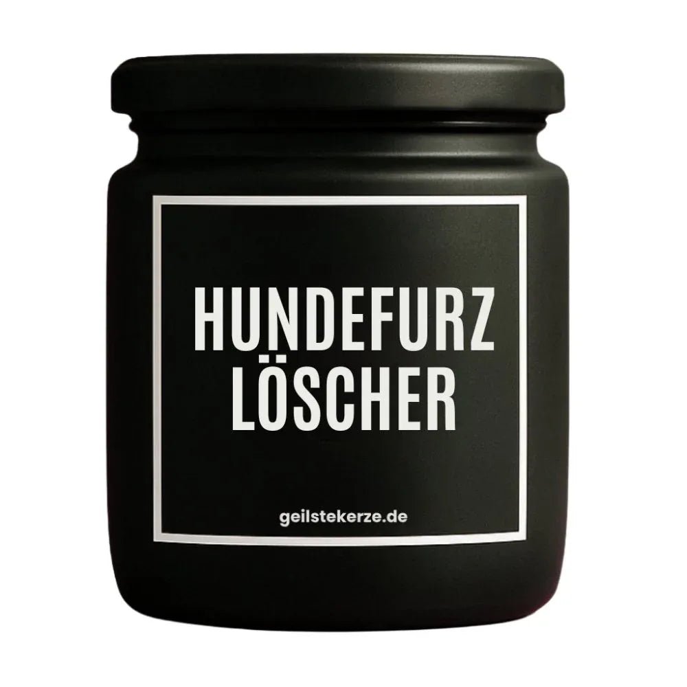 Vegane Bio-Kerze mit Spruch – HUNDEFURZLÖSCHER