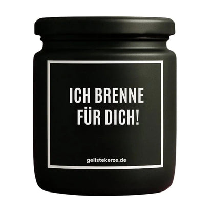 ICH BRENNE FUER DICH Duftkerze Detail – weißes Sojawachs, handgemacht