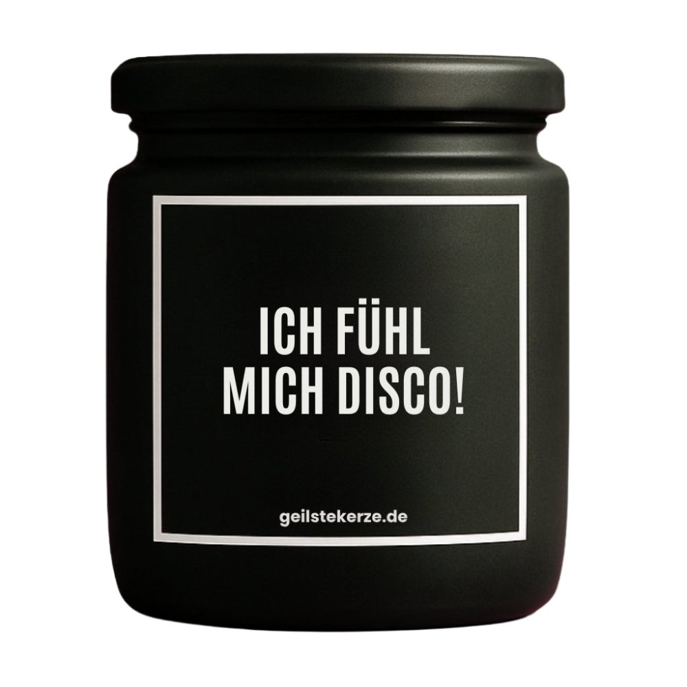 Duftkerze mit Spruch von geilstekerze ist der neue Geschenketrend. Diese witzige Kerze Vegane Bio-Kerze mit Spruch – ICH FÜHL MICH DISCO! brennt mega lange sagenhafte 80 Stunde, hochwertige ätherische Öle schaffen beste Duftverteilung. Mit 1400 lustigen Sprüchen perfekt zum Verschenken. Handgemacht in Deutschland von geilstekerze.de -Die beste Duftkerze die du kaufen kannst.