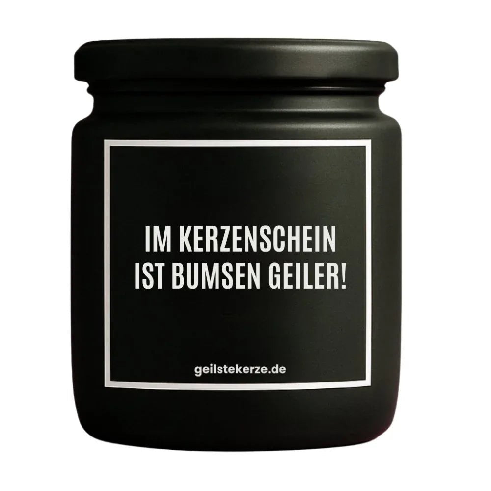 IM KERZENSCHEIN IST BUMSEN GEILER Duftkerze Detail – Sojawachs