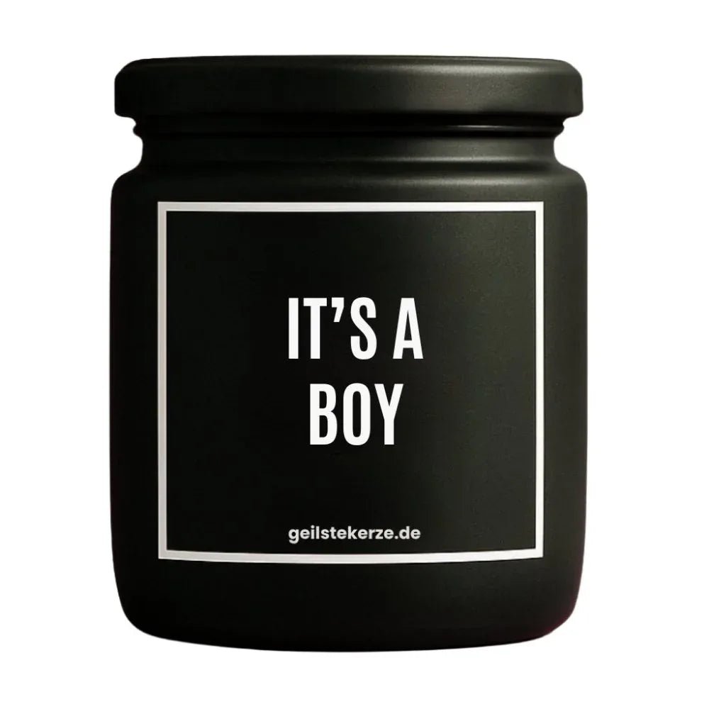 Vegane Bio-Kerze mit Spruch – IT’S A BOY