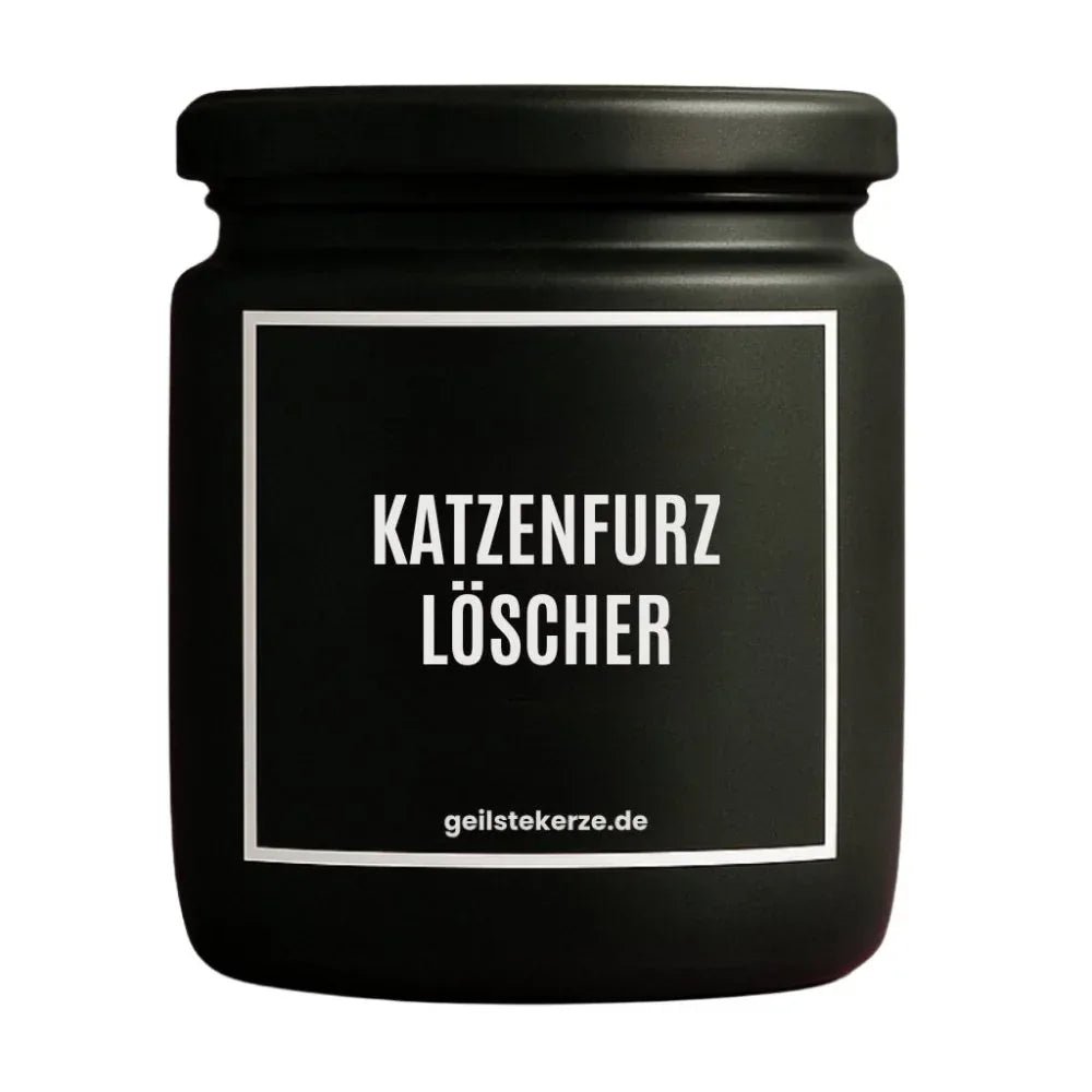 Vegane Bio-Kerze mit Spruch – KATZENFURZLÖSCHER