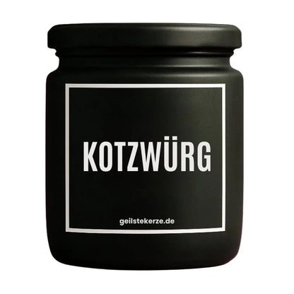 Duftkerze mit Spruch von geilstekerze ist der neue Geschenketrend. Diese witzige Kerze Vegane Bio-Kerze mit Spruch – KOTZWÜRG brennt mega lange sagenhafte 80 Stunde, hochwertige ätherische Öle schaffen beste Duftverteilung. Mit 1400 lustigen Sprüchen perfekt zum Verschenken. Handgemacht in Deutschland von geilstekerze.de -Die beste Duftkerze die du kaufen kannst.