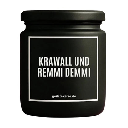 KRAWALL UND REMMI DEMMI Duftkerze Detail – weißes Sojawachs, handgemacht