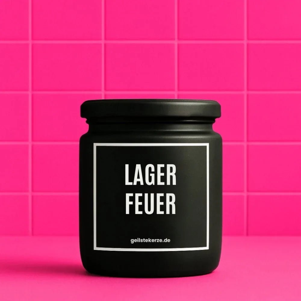 Vegane Bio-Kerze mit Spruch – LAGERFEUER