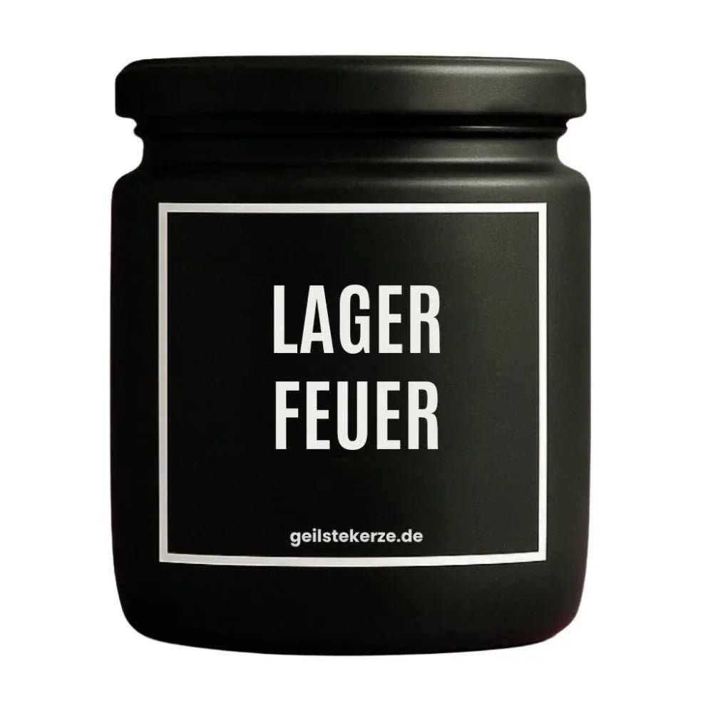 Vegane Bio-Kerze mit Spruch – LAGERFEUER