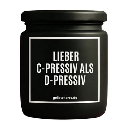 LIEBER C-PRESSIV ALS D-PRESSIV Duftkerze Detail – Sojawachs, handgemacht