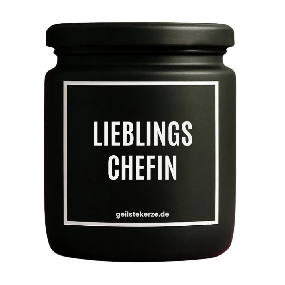 LIEBLINGSCHEFIN Duftkerze Detail – weißes Sojawachs, handgemacht