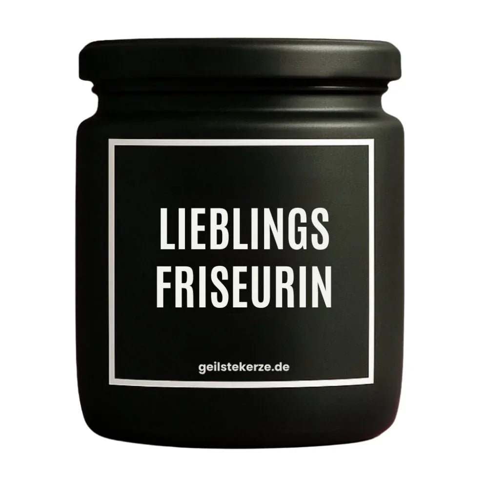 Vegane Bio-Kerze mit Spruch – LIEBLINGSFRISEURIN
