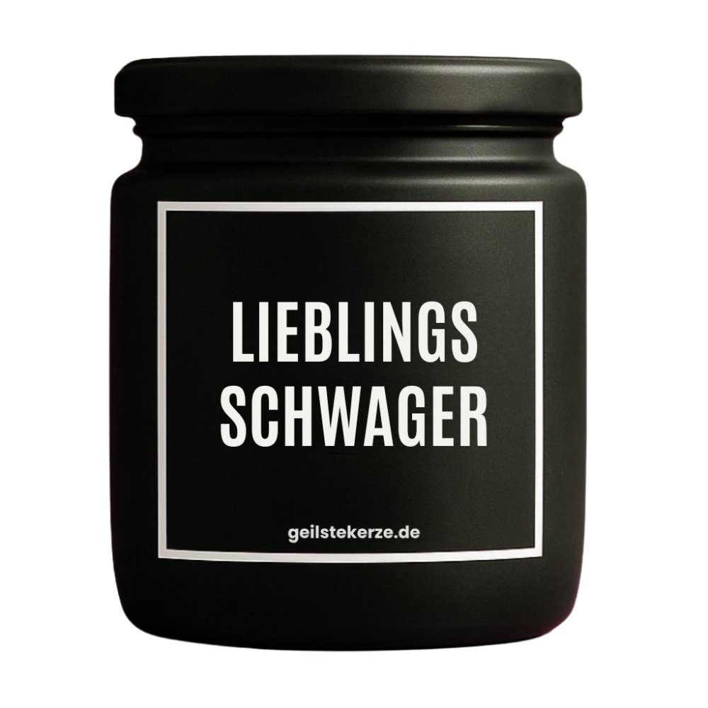 Duftkerze mit Spruch von geilstekerze ist der neue Geschenketrend. Diese witzige Kerze Vegane Bio-Kerze mit Spruch – LIEBLINGSSCHWAGER brennt mega lange sagenhafte 80 Stunde, hochwertige ätherische Öle schaffen beste Duftverteilung. Mit 1400 lustigen Sprüchen perfekt zum Verschenken. Handgemacht in Deutschland von geilstekerze.de -Die beste Duftkerze die du kaufen kannst.