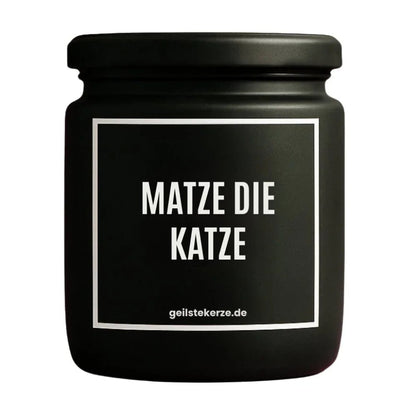 MATZE DIE KATZE Duftkerze Detail – weißes Sojawachs, handgemacht