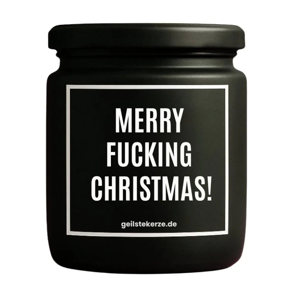 Vegane Bio-Kerze mit Spruch – MERRY FUCKING CHRISTMAS!