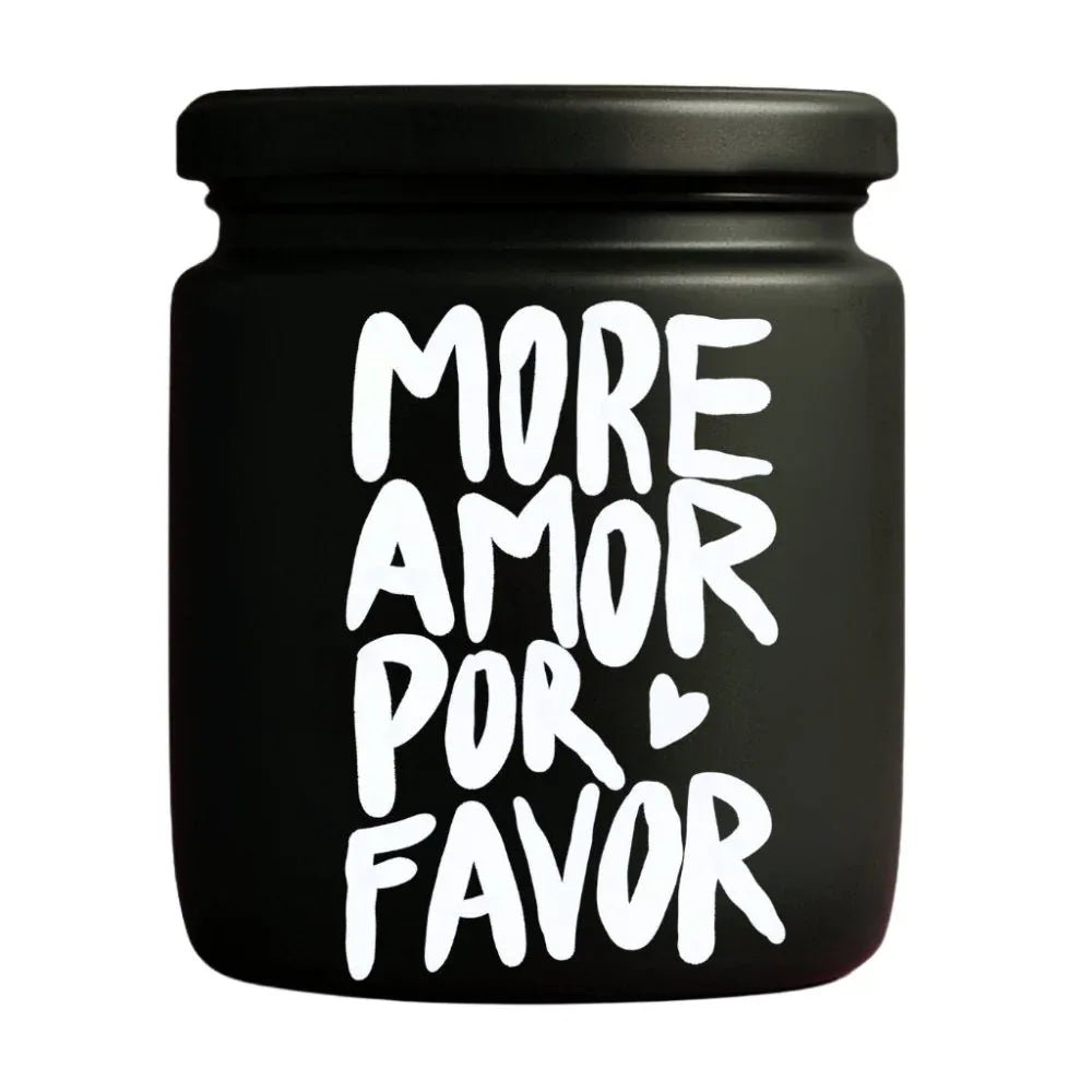 MORE AMOR POR FAVOR Duftkerze Detail – Sojawachs, handgemacht