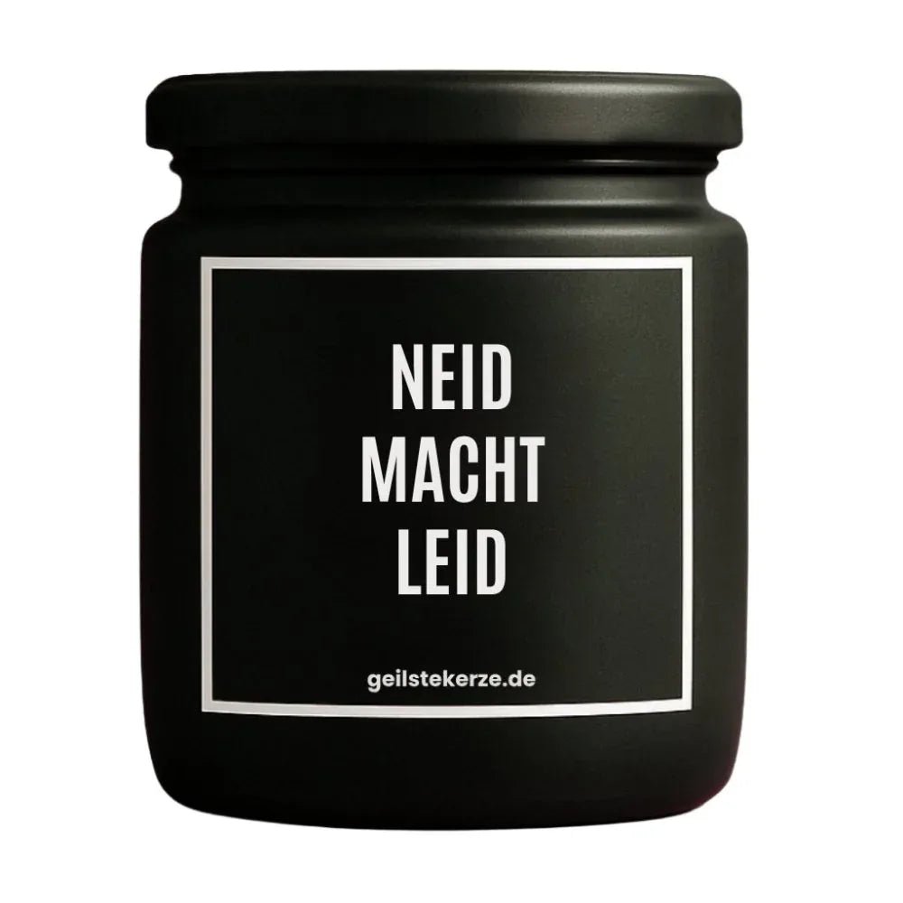 Vegane Bio-Kerze mit Spruch – NEID MACHT LEID