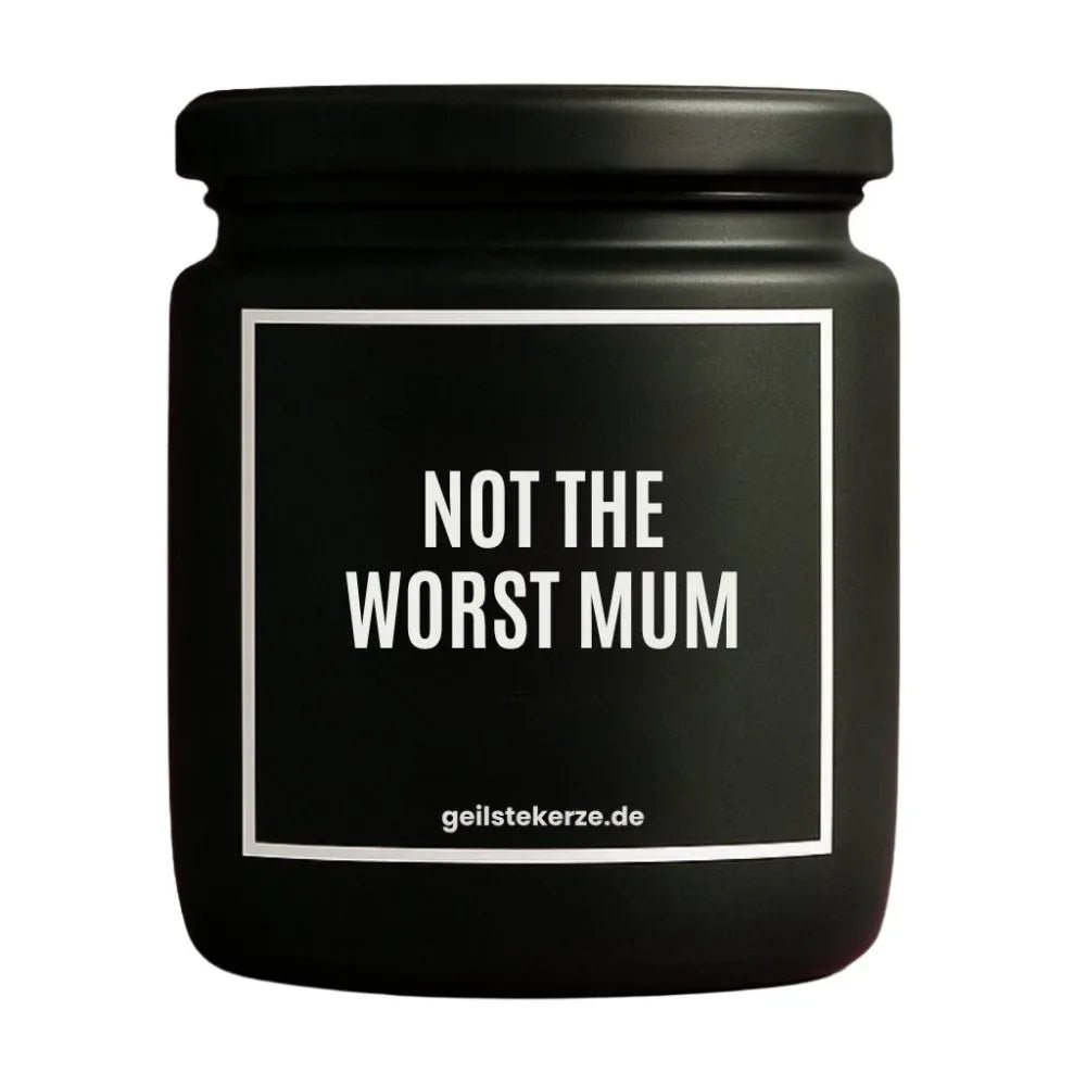 Vegane Bio-Kerze mit Spruch – NOT THE WORST MUM
