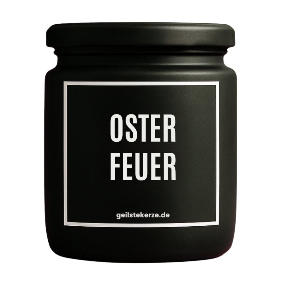 Duftkerze mit Spruch von geilstekerze ist der neue Geschenketrend. Diese witzige Kerze Vegane Bio-Kerze mit Spruch – OSTERFEUER brennt mega lange sagenhafte 80 Stunde, hochwertige ätherische Öle schaffen beste Duftverteilung. Mit 1400 lustigen Sprüchen perfekt zum Verschenken. Handgemacht in Deutschland von geilstekerze.de -Die beste Duftkerze die du kaufen kannst.