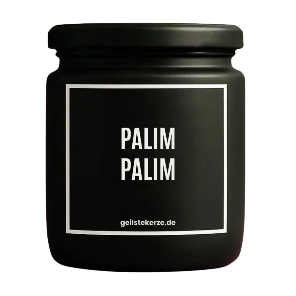 Vegane Bio-Kerze mit Spruch – PALIM PALIM
