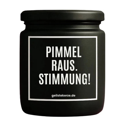 PIMMEL RAUS STIMMUNG Duftkerze Detail – weißes Sojawachs, handgemacht