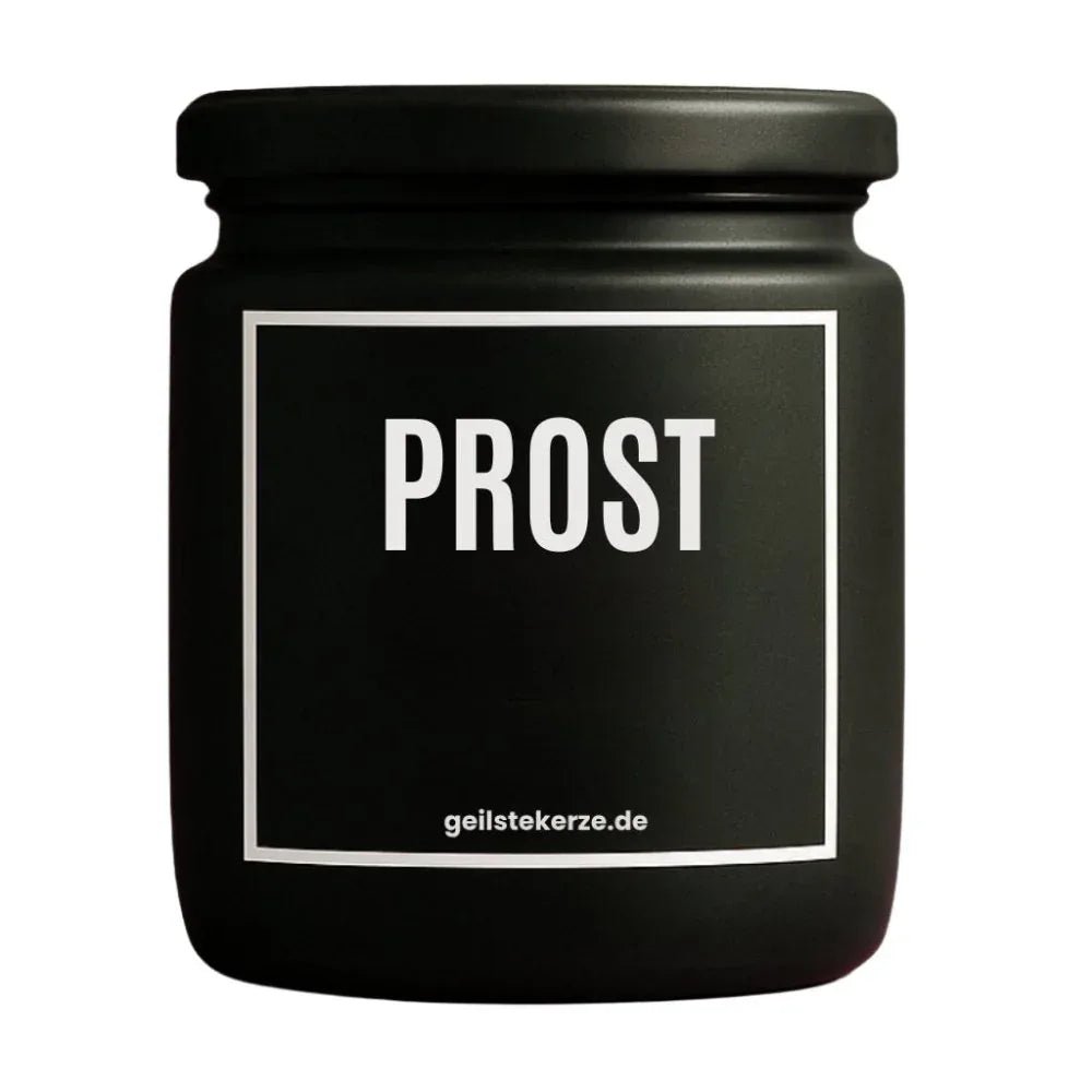Duftkerze mit Spruch von geilstekerze ist der neue Geschenketrend. Diese witzige Kerze Vegane Bio-Kerze mit Spruch – PROST brennt mega lange sagenhafte 80 Stunde, hochwertige ätherische Öle schaffen beste Duftverteilung. Mit 1400 lustigen Sprüchen perfekt zum Verschenken. Handgemacht in Deutschland von geilstekerze.de -Die beste Duftkerze die du kaufen kannst.