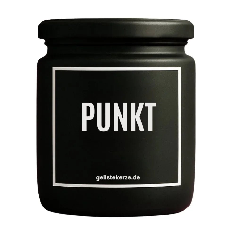 Duftkerze mit Spruch von geilstekerze ist der neue Geschenketrend. Diese witzige Kerze Vegane Bio-Kerze mit Spruch – PUNKT brennt mega lange sagenhafte 80 Stunde, hochwertige ätherische Öle schaffen beste Duftverteilung. Mit 1400 lustigen Sprüchen perfekt zum Verschenken. Handgemacht in Deutschland von geilstekerze.de -Die beste Duftkerze die du kaufen kannst.