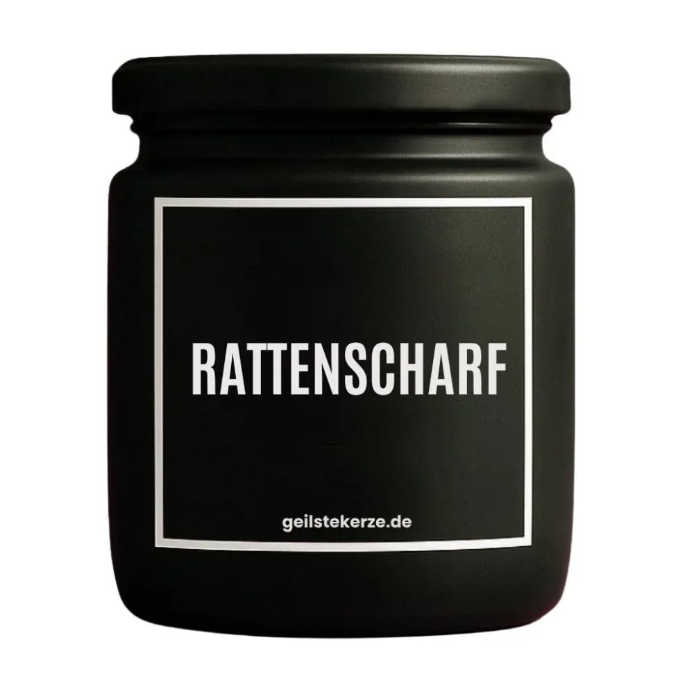 Vegane Bio-Kerze mit Spruch – RATTENSCHARF