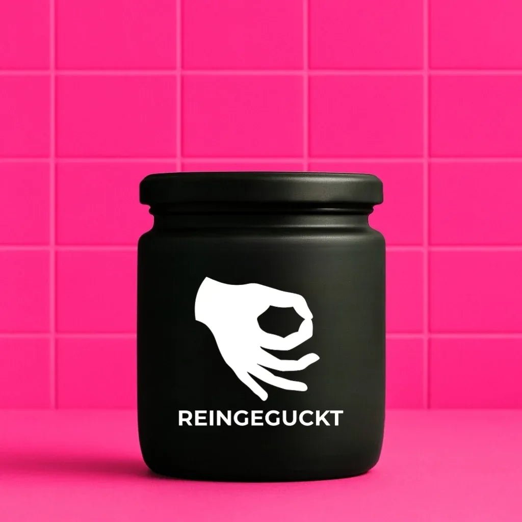 Vegane Bio-Kerze mit Spruch – REINGEGUCKT