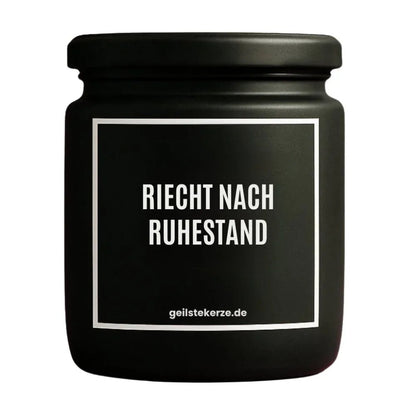 RIECHT NACH RUHESTAND Duftkerze Detail – weißes Sojawachs, handgemacht