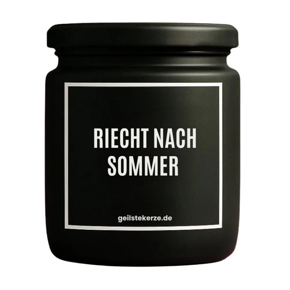 Vegane Bio-Kerze mit Spruch – RIECHT NACH SOMMER