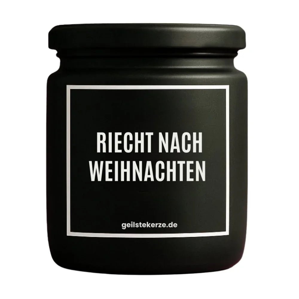 RIECHT NACH WEIHNACHTEN Duftkerze Detail – weißes Sojawachs, handgemacht