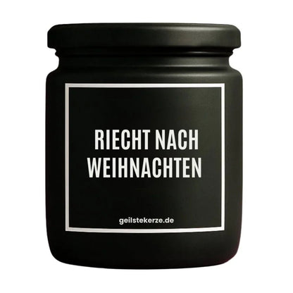 RIECHT NACH WEIHNACHTEN Duftkerze Detail – weißes Sojawachs, handgemacht