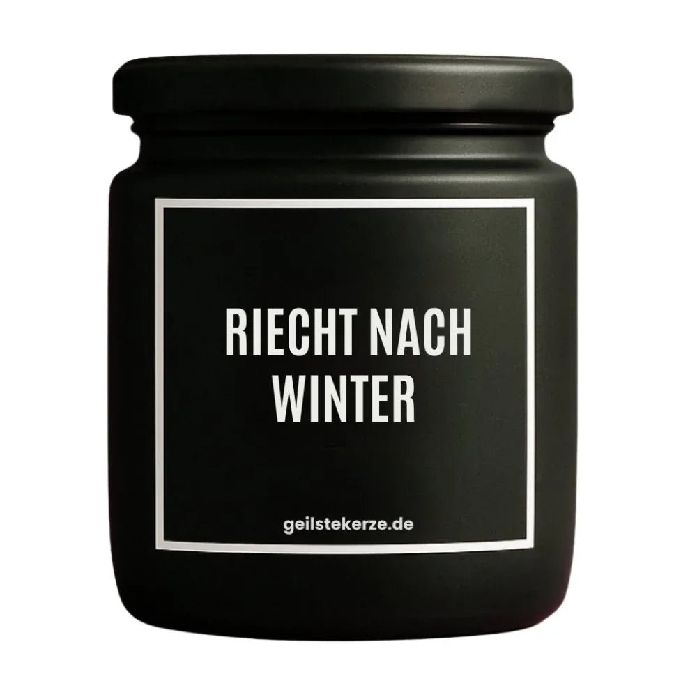 RIECHT NACH WINTER Duftkerze Detail – weißes Sojawachs, handgemacht