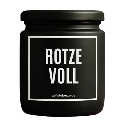 ROTZE VOLL Duftkerze Detail – weißes Sojawachs, handgemacht