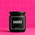 Vegane Bio-Kerze mit Spruch – SAUBÄR