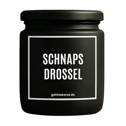 Duftkerze mit Spruch von geilstekerze ist der neue Geschenketrend. Diese witzige Kerze Vegane Bio-Kerze mit Spruch – SCHNAPSDROSSEL brennt mega lange sagenhafte 80 Stunde, hochwertige ätherische Öle schaffen beste Duftverteilung. Mit 1400 lustigen Sprüchen perfekt zum Verschenken. Handgemacht in Deutschland von geilstekerze.de -Die beste Duftkerze die du kaufen kannst.