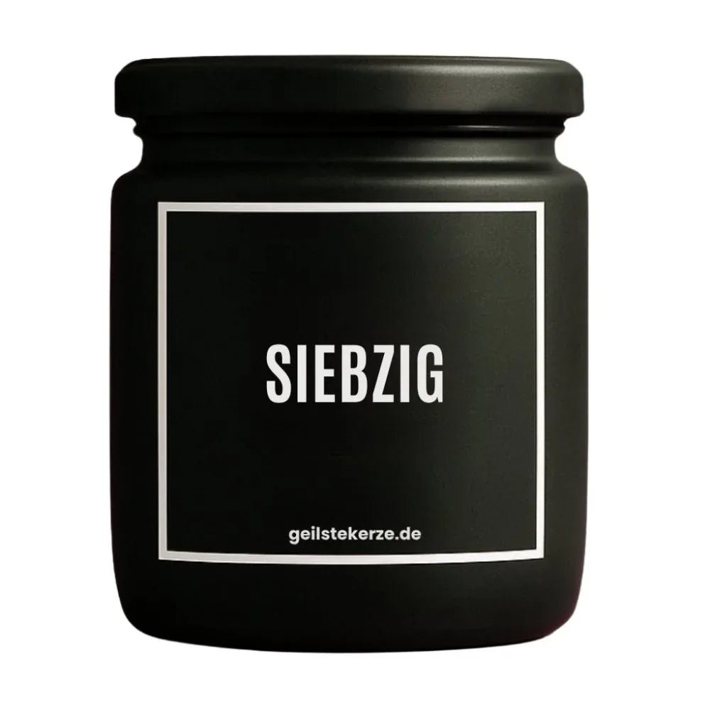 Vegane Bio-Kerze mit Spruch – SIEBZIG