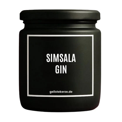 SIMSALA GIN Duftkerze Detail – weißes Sojawachs, handgemacht