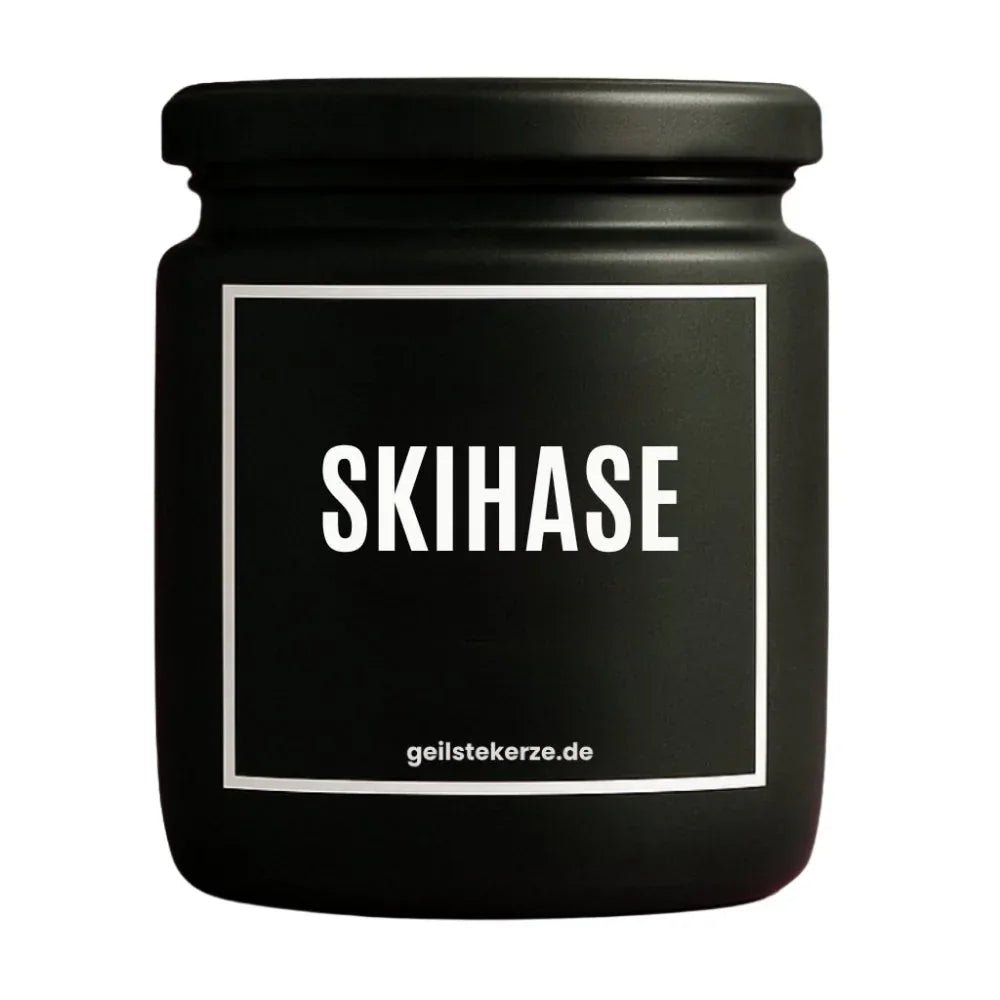 SKIHASE Duftkerze Detail – weißes Sojawachs, handgemacht