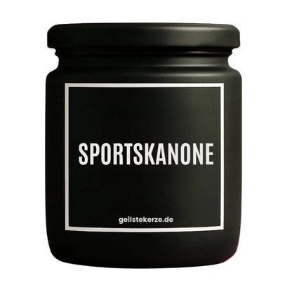 SPORTSKANONE Duftkerze Detail – weißes Sojawachs, handgemacht
