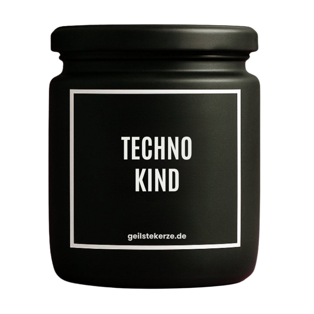 Duftkerze mit Spruch von geilstekerze ist der neue Geschenketrend. Diese witzige Kerze Vegane Bio-Kerze mit Spruch – TECHNOKIND brennt mega lange sagenhafte 80 Stunde, hochwertige ätherische Öle schaffen beste Duftverteilung. Mit 1400 lustigen Sprüchen perfekt zum Verschenken. Handgemacht in Deutschland von geilstekerze.de -Die beste Duftkerze die du kaufen kannst.