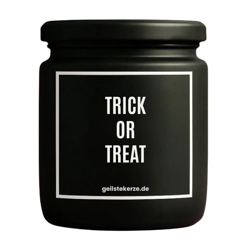 Vegane Bio-Kerze mit Spruch – TRICK OR TREAT