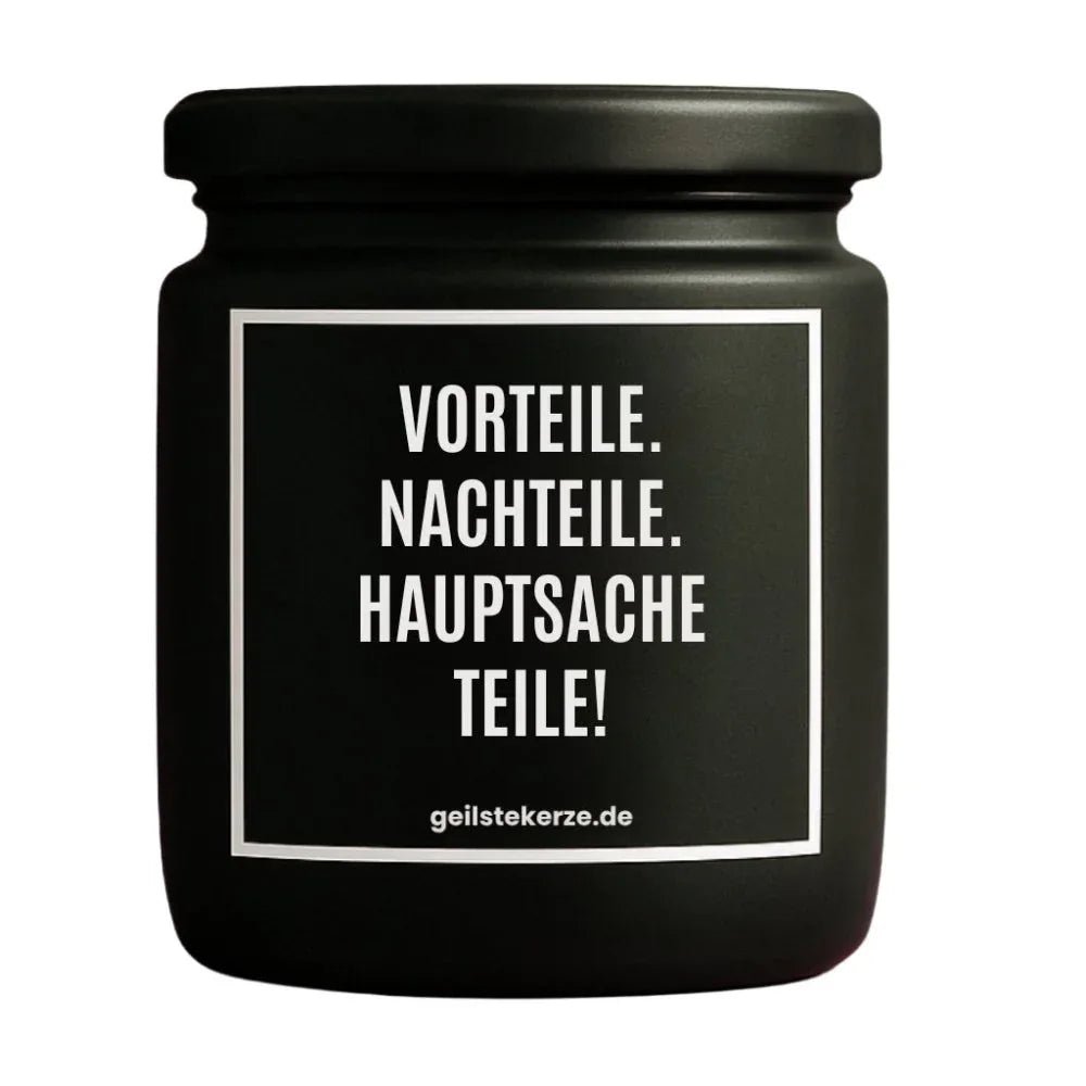 VORTEILE NACHTEILE HAUPTSACHE TEILE Duftkerze Detail – handgemacht