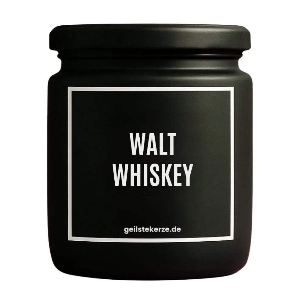 Duftkerze mit Spruch von geilstekerze ist der neue Geschenketrend. Diese witzige Kerze Vegane Bio-Kerze mit Spruch – WALT WHISKEY brennt mega lange sagenhafte 80 Stunde, hochwertige ätherische Öle schaffen beste Duftverteilung. Mit 1400 lustigen Sprüchen perfekt zum Verschenken. Handgemacht in Deutschland von geilstekerze.de -Die beste Duftkerze die du kaufen kannst.
